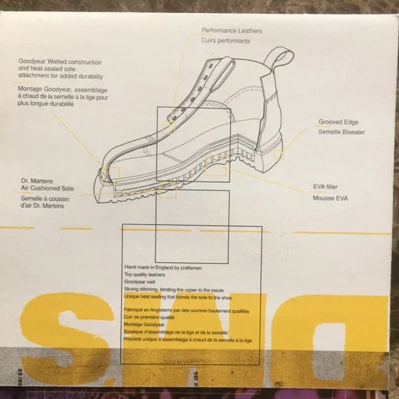 VTG Dr Martens England White/Navy Air Cushioned Chunky Bowling Casual Shoe 9W 8M - Picture 16 of 16